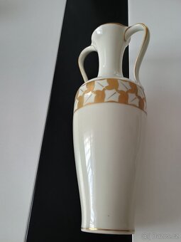 Luxusní porcelánové vázy 22 karátové zlato viz foto + info - 4