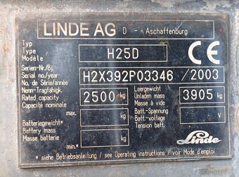VZV LINDE H25D vysokozdvižný vozík - 4
