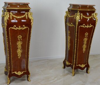 Zámecké konzole - podstavce s mramorem - 141 cm - 4