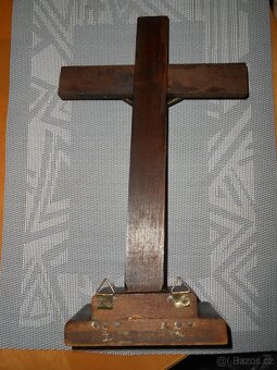 Starožitný Ježíš na kříži 33cm + stolní Ježíš 8,5cm - 4