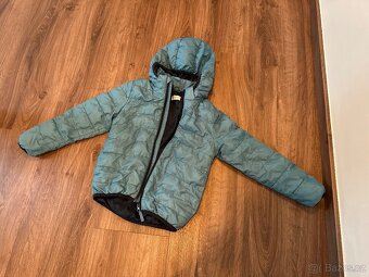 Péřová slabší bunda zn. HM a softshell kalhoty 122 - 4