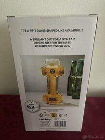 Pivní sklenice na pivo 600ml hantel (dárek) - 4