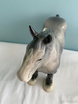BESWICK CERAMIC SHIRE HORSE 818 DAPPLE GRY HOUPACÍ KONĚ PROT - 4