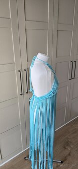 Macrame šaty tyrkysové nove. - 4