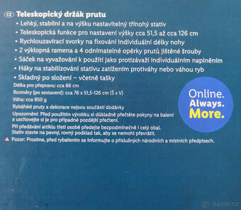 Teleskopický hliníký stojan na pruty (tripod) - 4
