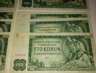 BANKOVKY 100 KČS 1961, VŠECHNY VYDANÉ SÉRIE - 4