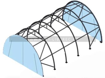 Plachtová hala 6.1 x 9.15 x 3.66 m, 750 g/m2 PVC - 4