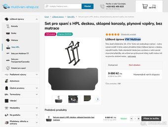 Set pro spaní s HPL deskou, sklopné konzoly, plynové vzpěry - 4