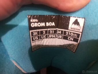 Boty na snowboard Burton grom boa kids vel. 34 - 4