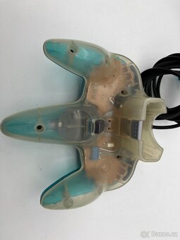 Nintendo 64 clear blue a ovladač s novým joystickem - 4