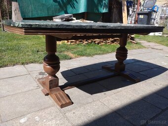 stůl - dřevo, kámen - 4