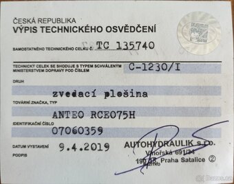 Skládací hydraulická plošina na auto, - 4