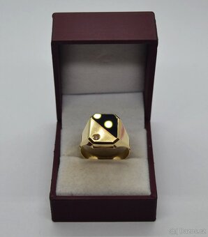 Zlatý pánský prsten s briliantem - 4