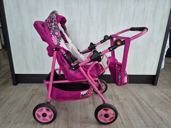 Velký kočárek na panenky neskládací polohovací - 4
