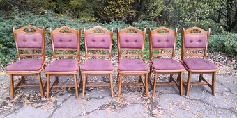 Masivní rozkládací stůl+6ks masivních židlí - 4