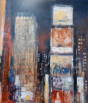 Obraz akryl na plátně Paolo Fedeli - Times square - Di Notte - 4