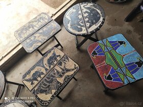 Dřevěné stolky Afrika Ghana dovoz . - 4
