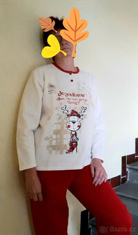 Relax oblečení / Teplé pyžamo se sobem - vel. L - 4