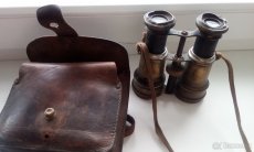 Starožitné mramorové hodiny, železný dalekohled - 4