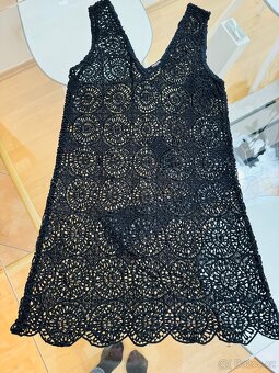 Černé háčkované plážové šaty Calzedonia vel. S - 4