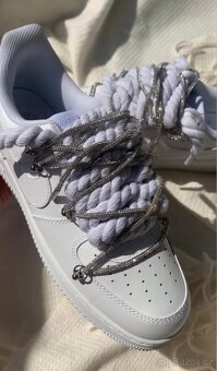 Nike air force 1 bílé rope laces a třpytivé tkaničky - 4