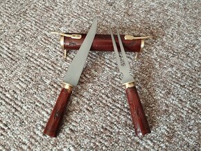 Nůž a vidlička v dřevěném pouzdře - 4