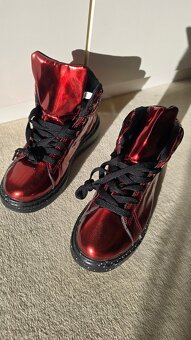 Lesklé dámské / dívčí boty, kotníkové tenisky, vel. 37 - 4