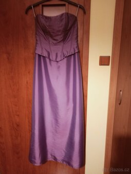 Prodám dlouhé vínové plesové šaty - 4