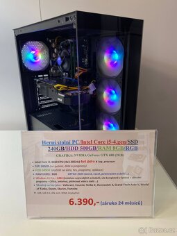 Herní stolní PC/Intel Core i5-4.gen/SSD 240GB/HDD 500GB/RAM - 4