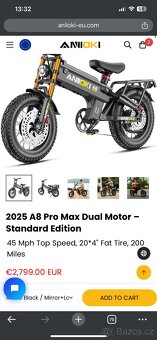 Elektricky bicykel Aniioki A8 Pro Max Dual 52V 60Ah - 4