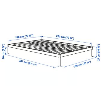 Postel VEVELSTAD z IKEA 180x200cm - bílá - 4