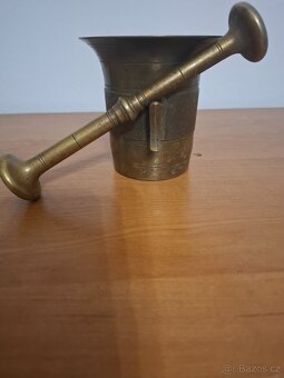 Starožitný mosazný hmoždíř - 4