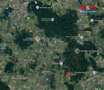 Prodej pozemku k bydlení, 1300 m², Těšínov u Protivína - 4