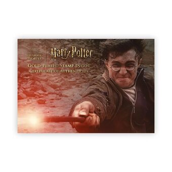 HARRY POTTER - Sběratelský zlatý odlitek ve tvaru známky - 4