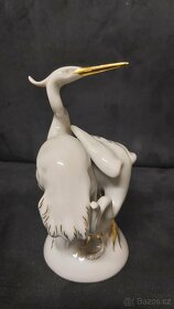 porcelánová soška značená volavka - 4
