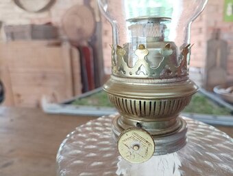 STAROŽITNÁ RUČNĚ FOUKANÁ PETROLEJKA - FRANCIE 1920 ART DECO - 4