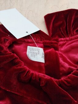 Sametové slavnostní/ vánoční šaty H&M, vel. 86 - 4