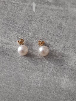 Dámské náušnice se sladkovodní perlou au585 14k - 4