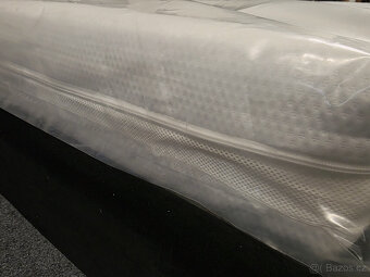 Nová postel s roštem 180x200 čalouněná zelené listy - 4