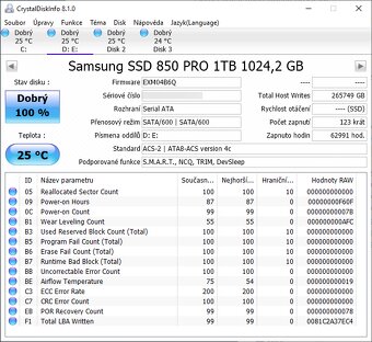 4x SSD SAMSUNG 850 PRO 1 TB SATA - otestované - 4
