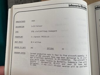 INTERAVIA DATA:Ceník letadel 1984;current aircraft prices - 4