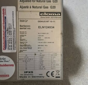 Prodám konvektomat – plynový, 11× GN Eloma - 4