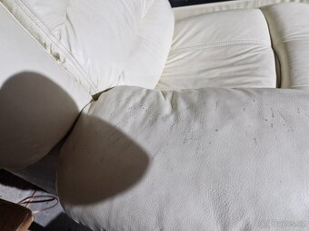 Polohovací kožené dvou kreslo. - 4