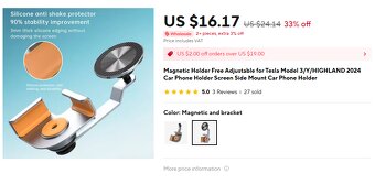 Tesla model 3/Y - držák telefonu - 4