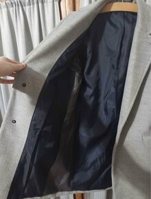 Pánský šedý kabát Burton Menswear London, velikost S - 4