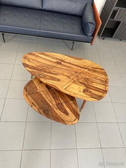 Hnědý set sheeshamových konferenčních stolků DUTCHBONE Sham - 4