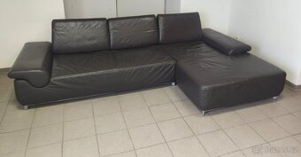 Kožená rohová sedací souprava - jak NOVÁ, TOP STAV - 4