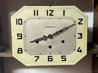 Starožitné velké dřevěné francouzské hodiny Vedette - 4