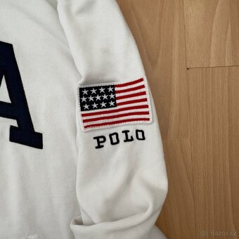 Ralph Lauren Polo bílá mikina s nápisem USA | vel. M - 4