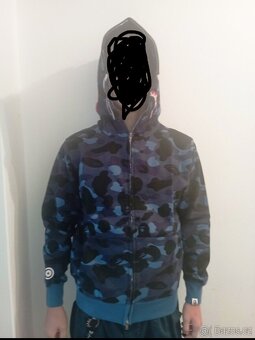Modrá mikina bape hoodie - 4